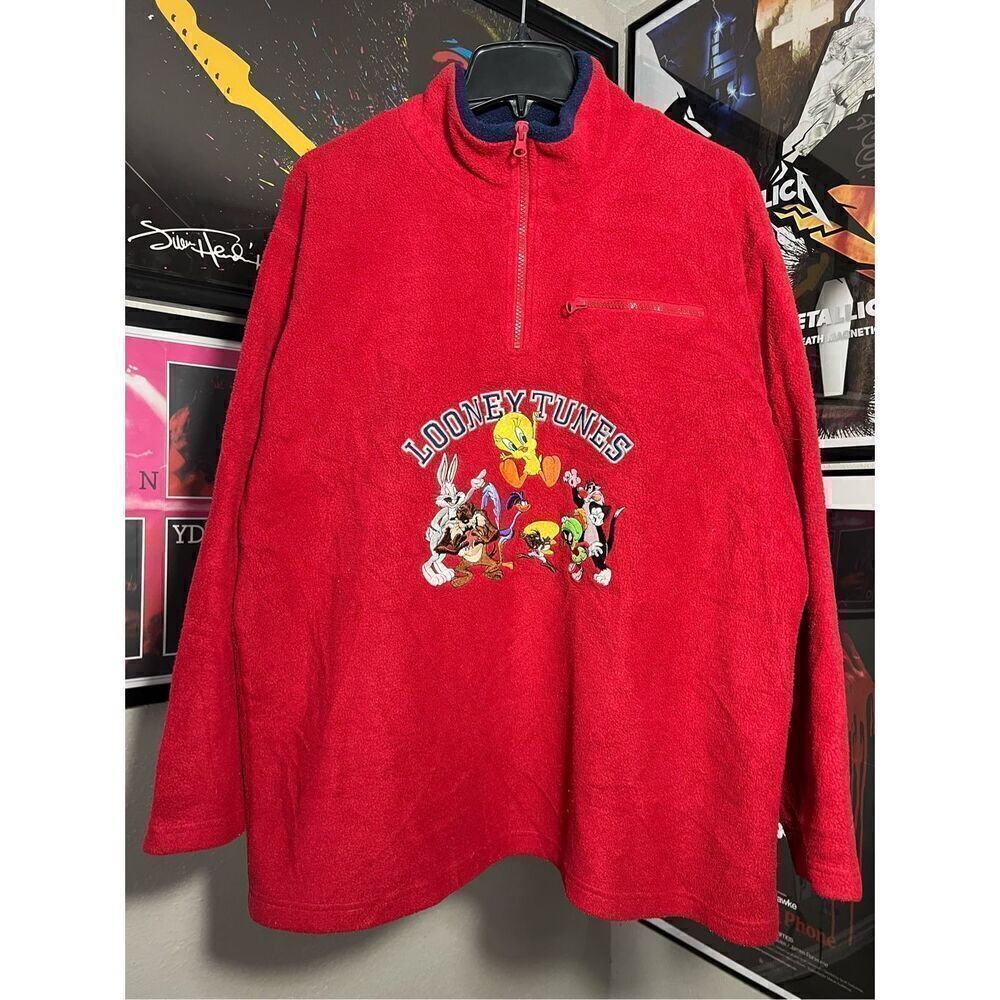 Vintage 2000 Looney Tunes Embroidered Fleece Jacket